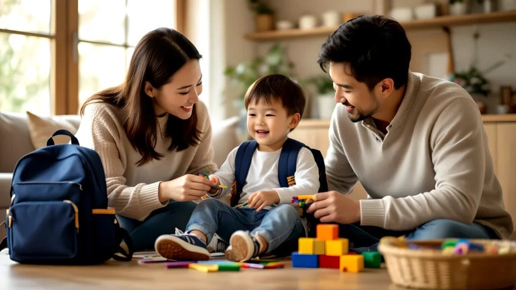 preschool-age Asian child in a warm